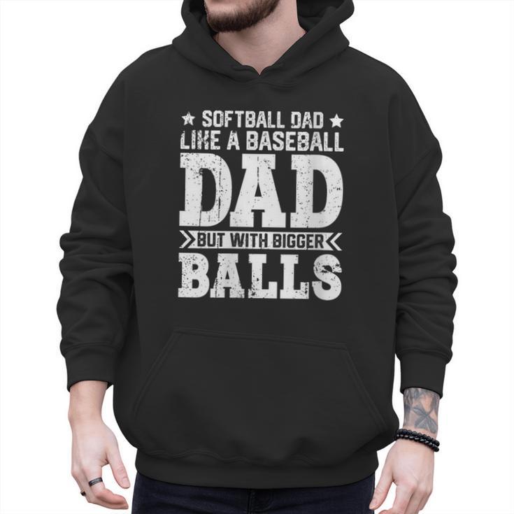 Vintage Softball Dad Like A Baseball Dad Fathers Day Men Hoodie
