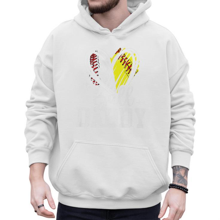 Ball Daddy Softball Baseball Dad Fathers Day Premium Men Hoodie