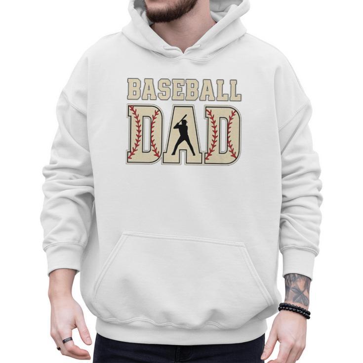 Baseball Dad Distressed Bold Stitch Graphic Sports Father Premium Men Hoodie