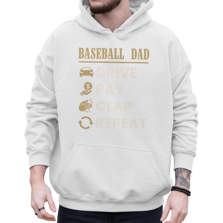 Baseball Dad Drive Pay Clap Repeat Father's Day Premium Men Hoodie