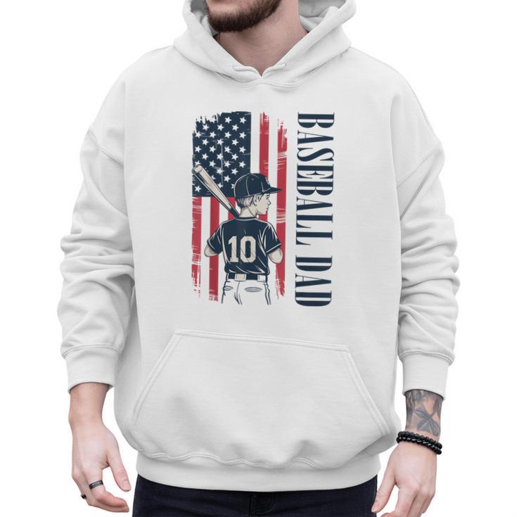 Baseball Dad Flag Tee I Raised Mine Ballpark Dad Men Hoodie