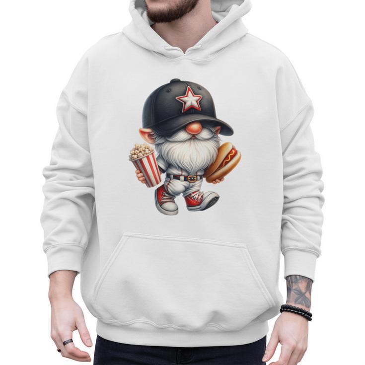 Baseball Dad Gnome Grandpa For Men Baseball Hot Dog Men Hoodie