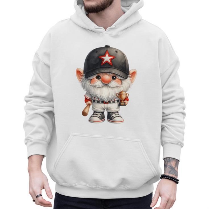 Baseball Dad Gnome For Baseball Lover With Winner Trophy Premium Tri-Blend Men Hoodie