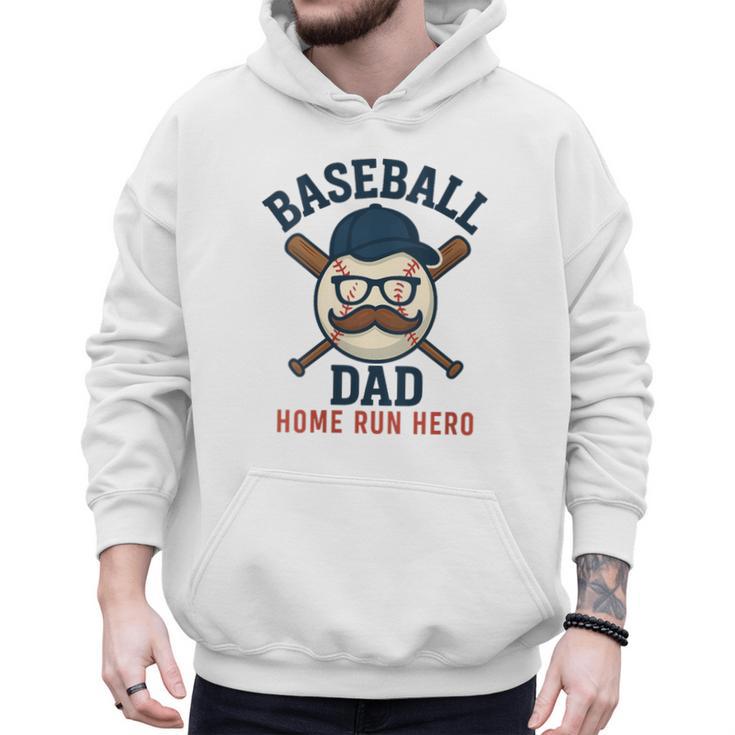 Baseball Dad Home Run Hero For Sports Dad Coach Men Hoodie