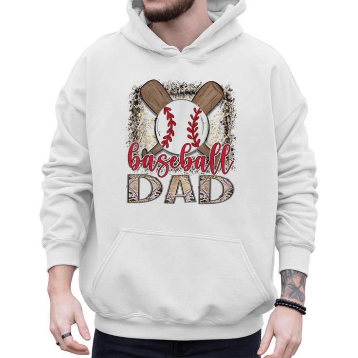 Baseball Dad Leopard Proud Ball Dad Game Day Men Hoodie