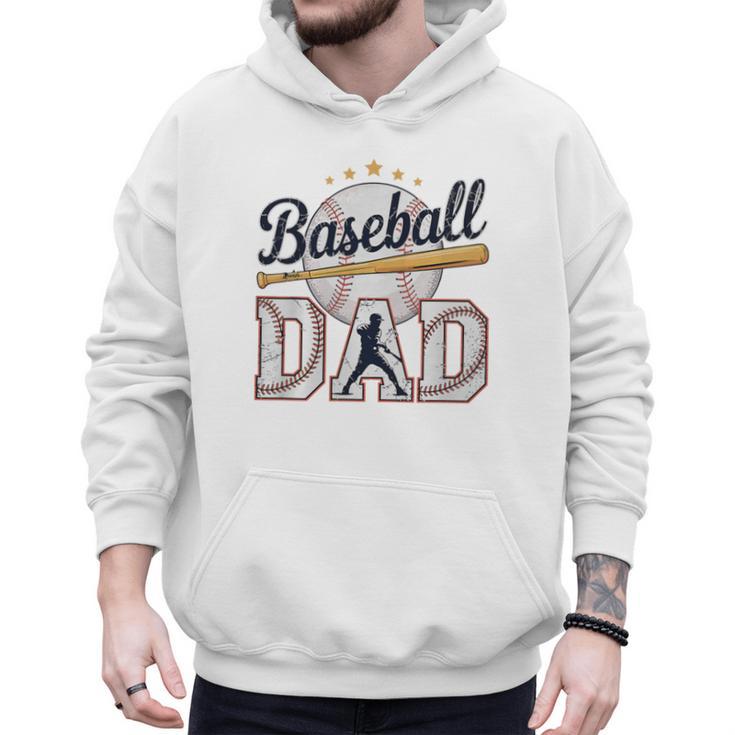 Baseball Dad Player Cool Retro Sports Fan Father's Day Premium Tri-Blend Men Hoodie