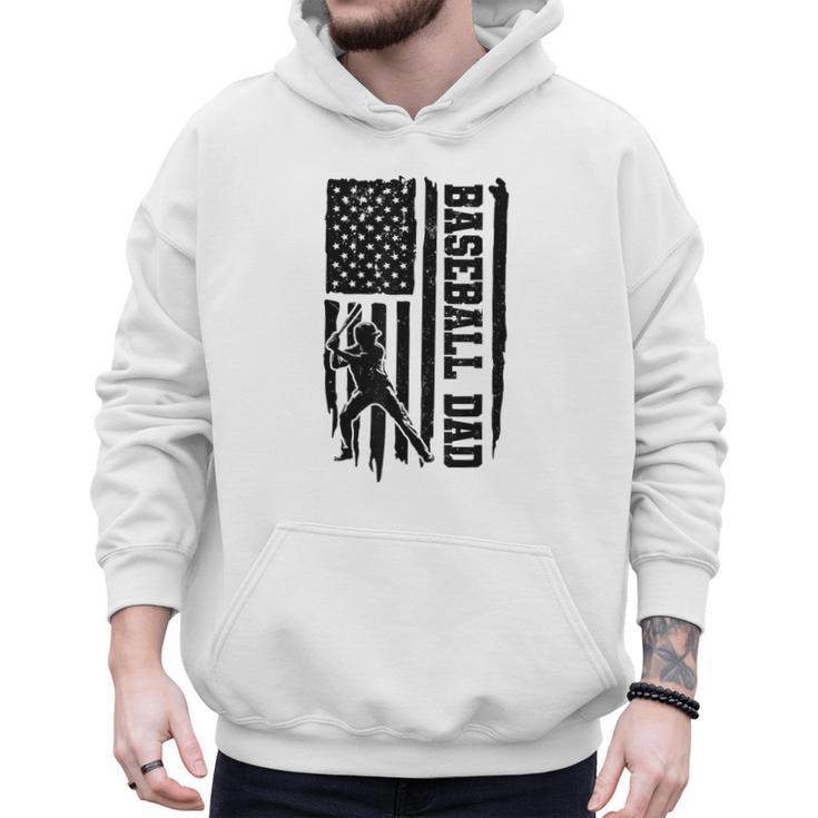 Baseball Dad Retro American USA Flag Baseball Father's Day Men Hoodie Baseball Dad Retro American USA Flag Baseball Father's Day Men Hoodie