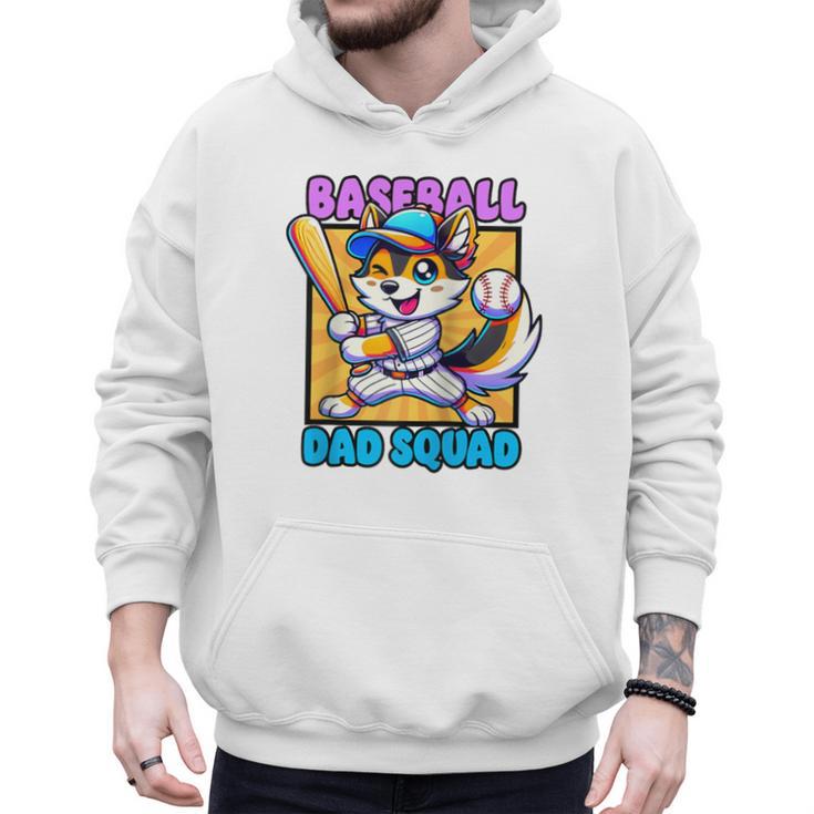 Baseball Dad Squad Fox On The Bat Raglan Baseball Tee Men Hoodie