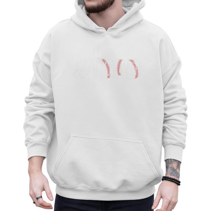 Baseball Player Dad Father's Day Number One Baseball Dad Premium Men Hoodie
