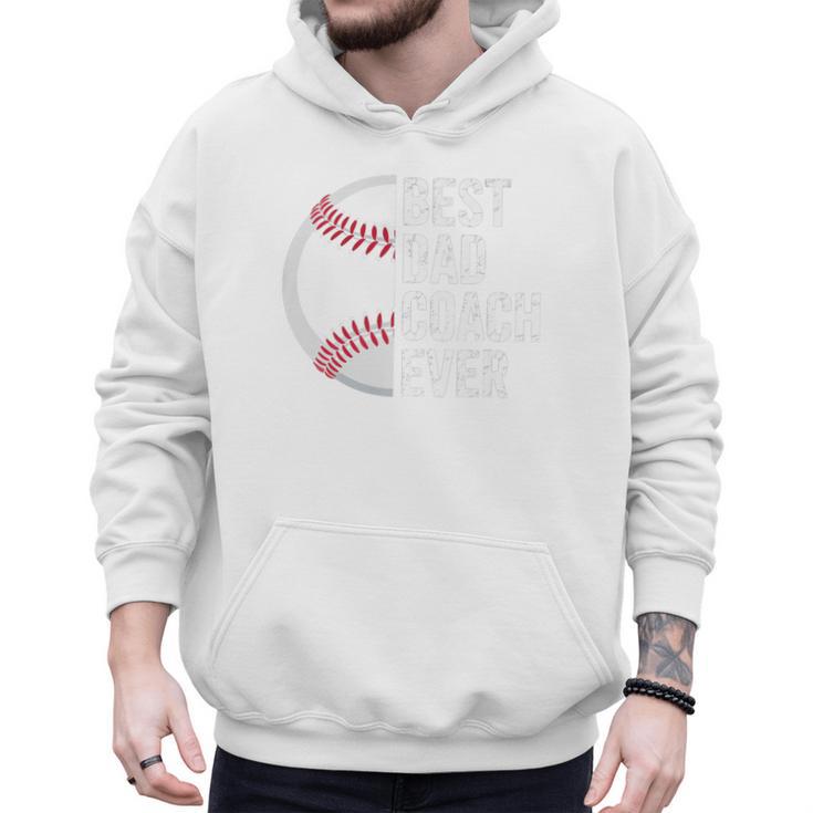 Best Baseball Dad Coach Ever Retro Father Baseball Coach Dad Premium Men Hoodie