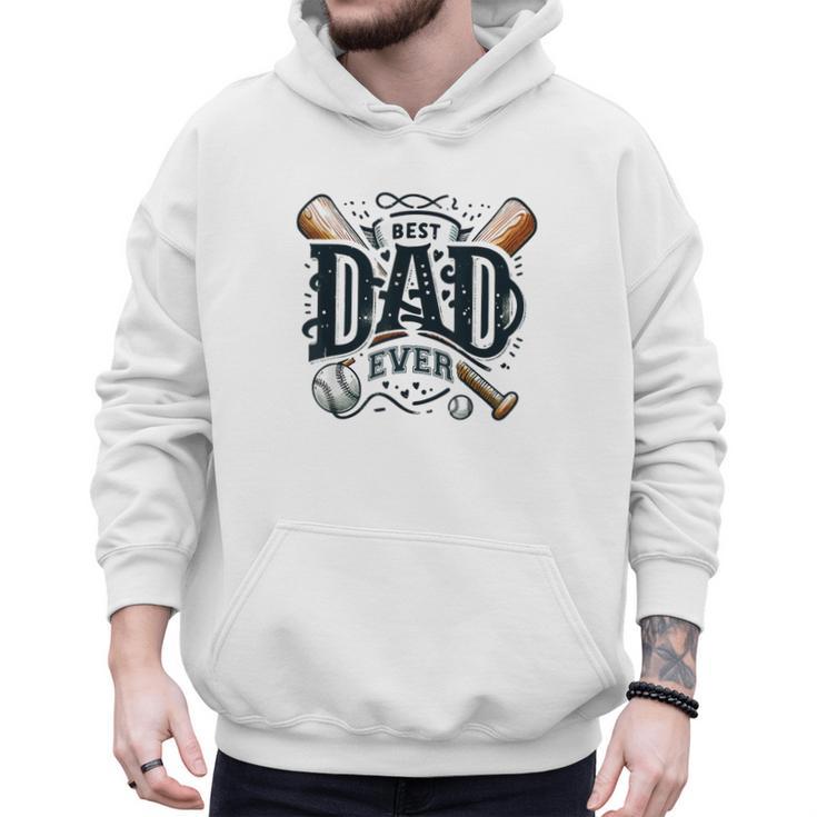 Best Dad Ever Father's Day Sports Papa Baseball Daddy Men Hoodie