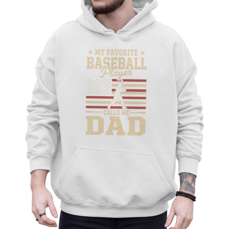 My Favorite Baseball Player Calls Me Dad Baseball Dad Premium Tri-Blend Men Hoodie