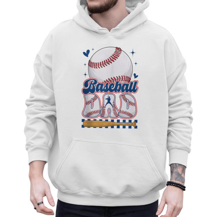 Groovy Baseball Dad Daddy Father Happy Fathers Day Men Guys Men Hoodie