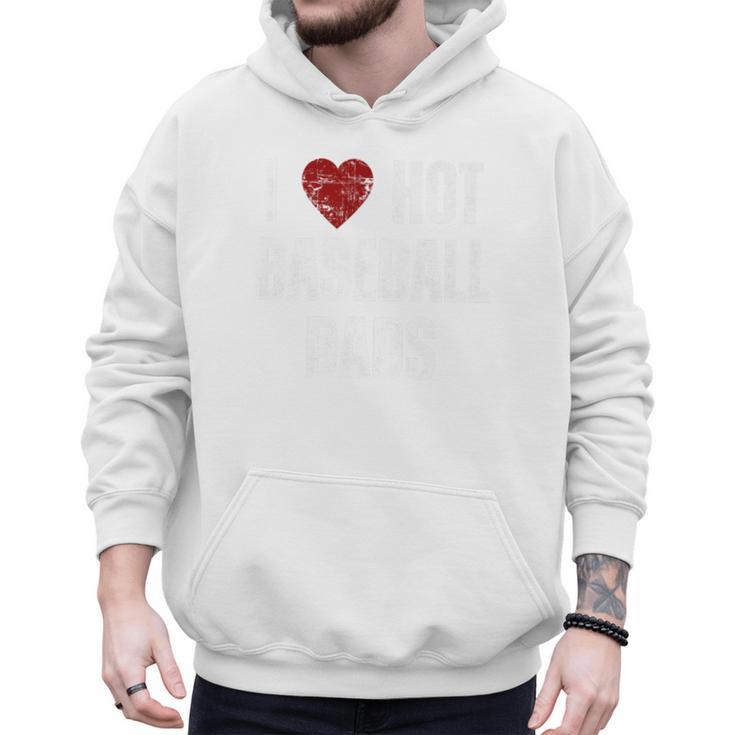 I Love Hot Baseball Dads Red Hearts Premium Men Hoodie