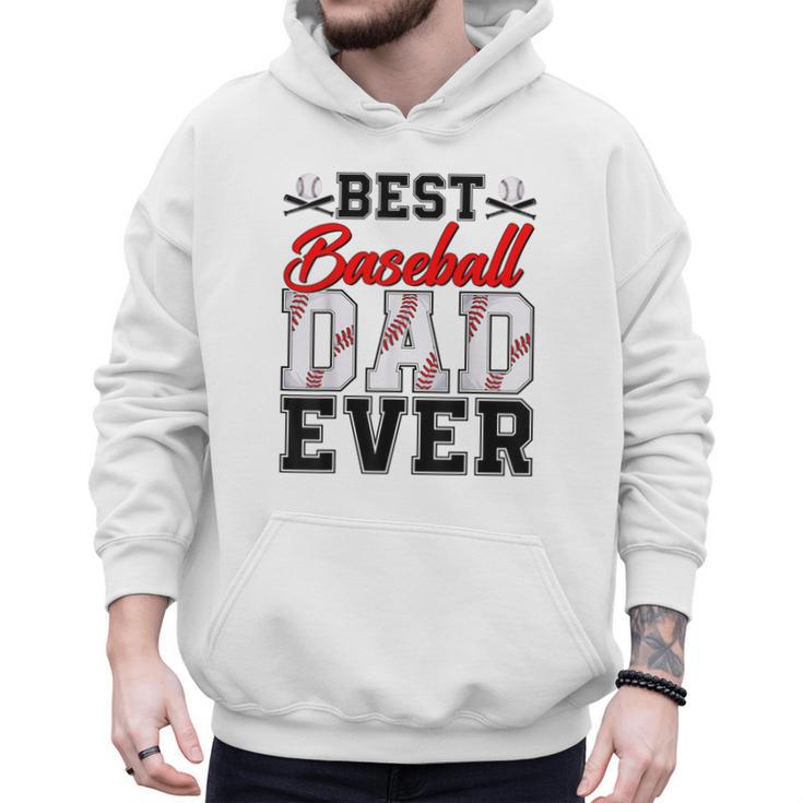 Retro Best Baseball Dad Ever Daddy Happy Fathers Day Men Men Hoodie