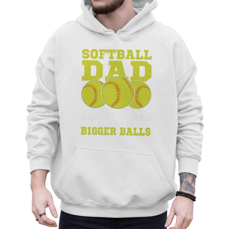 Softball Dad Just Like A Baseball Dad Team Premium Men Hoodie