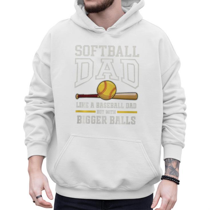 Softball Dad Tees Like Baseball Dad But Bigger Balls Premium Tri-Blend Men Hoodie