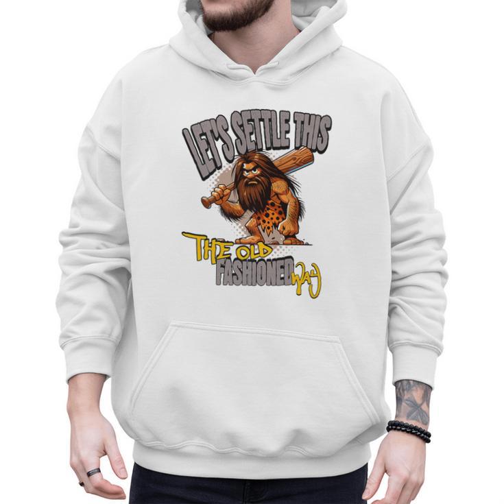 Stoneage Caveman Neolithic History Baseball Dad Father Premium Men Hoodie