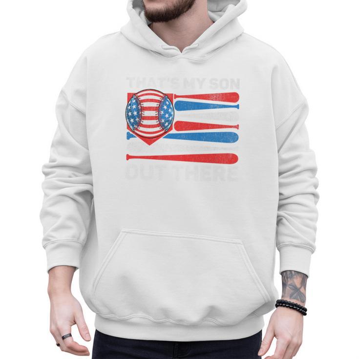 That's My Son Out There Baseball Dad For Men 4th Of July Men Premium Men Hoodie