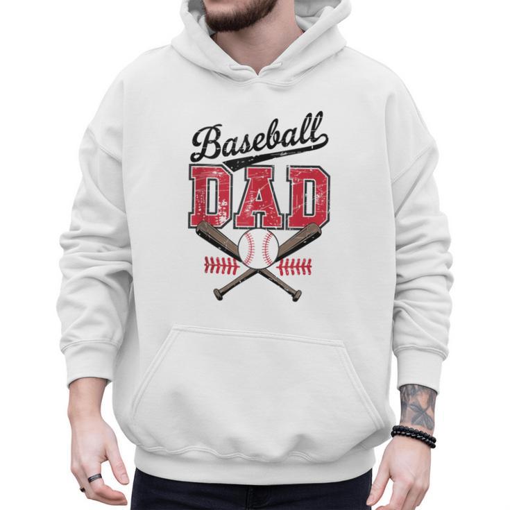 Vintage Baseball Dad Daddy Father's Day Baseball Players Men Hoodie