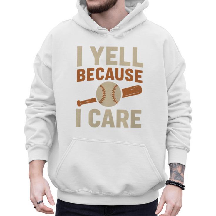 I Yell Because I Care Baseball Dad Coach Father's Day Premium Tri-Blend Men Hoodie