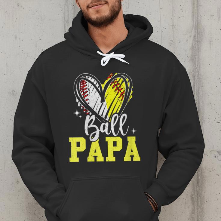 Ball Papa Softball Baseball Dad Daddy Men Hoodie
