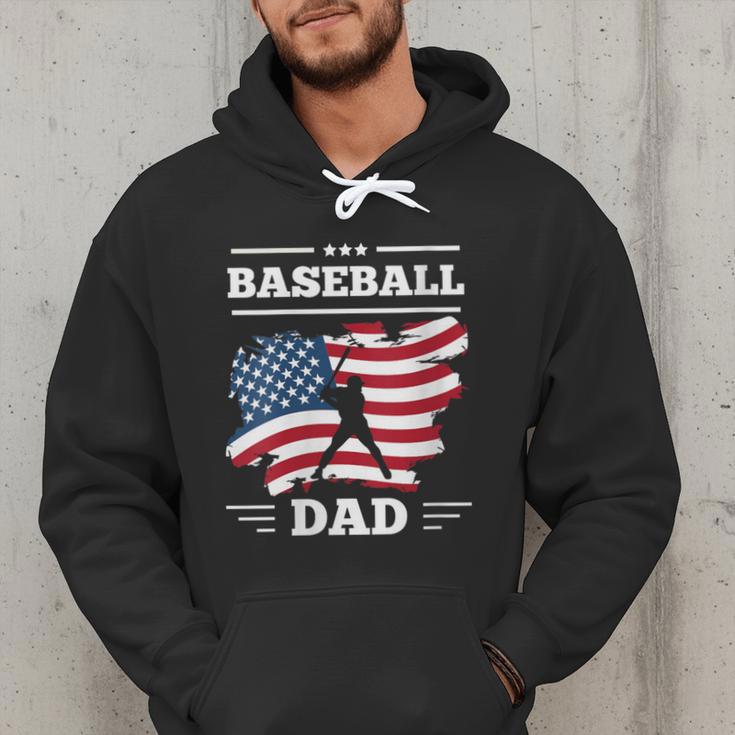 Baseball DAD American Flag Patriotic Father's Day Men Hoodie Baseball DAD American Flag Patriotic Father's Day Men Hoodie