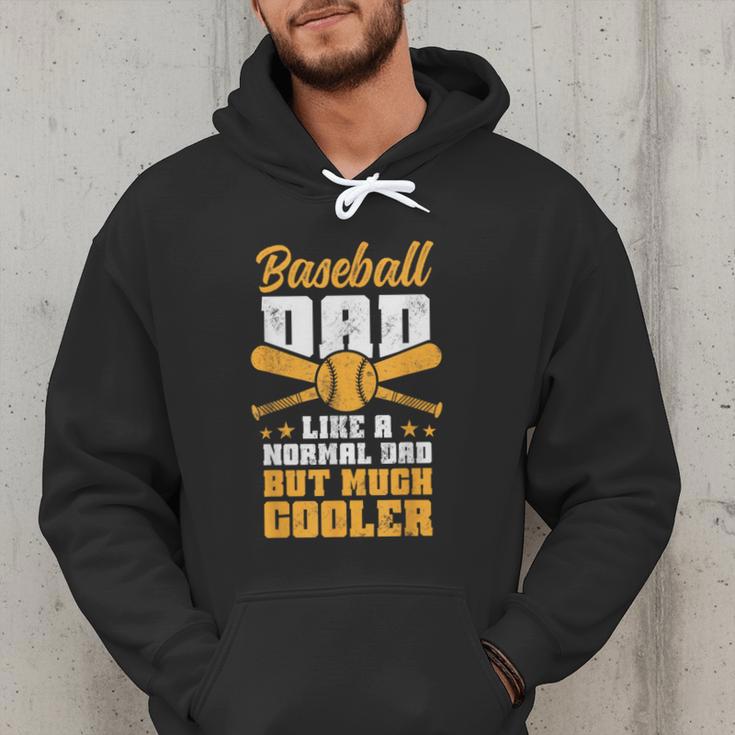 Baseball Dad Much Cooler Funny Softball And Baseball Game Men Hoodie