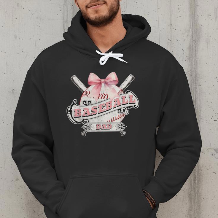 Baseball Dad With Coquette Cute Bow Sport Season Men Hoodie Baseball Dad With Coquette Cute Bow Sport Season Men Hoodie