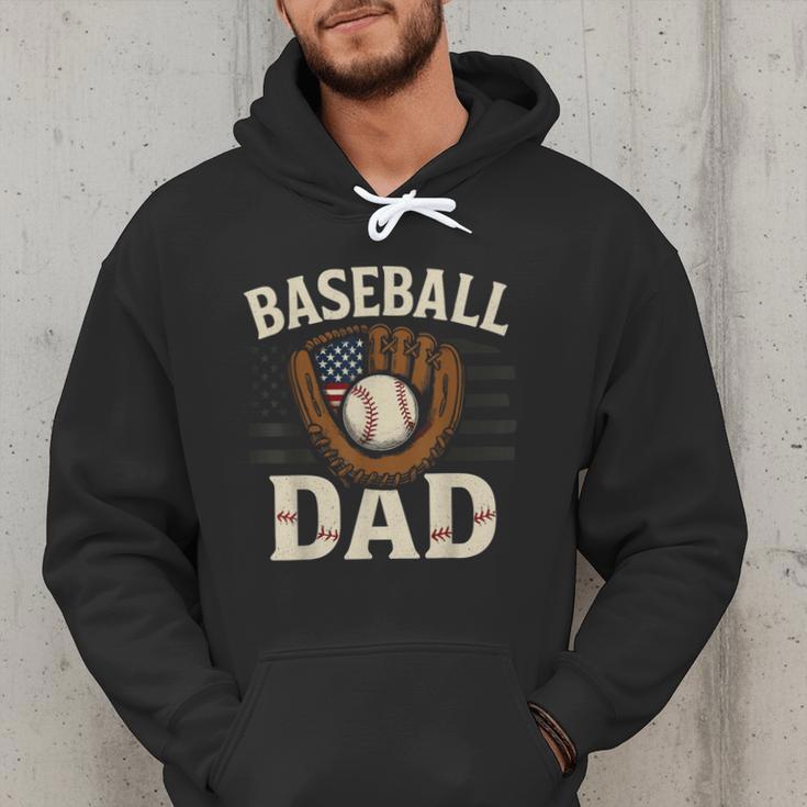 Baseball Dad Fathers Day American USA Flag Men Boys Kids Men Hoodie Baseball Dad Fathers Day American USA Flag Men Boys Kids Men Hoodie