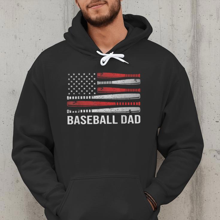 Baseball Dad Father's Day US Flag Baseball Men Hoodie Baseball Dad Father's Day US Flag Baseball Men Hoodie