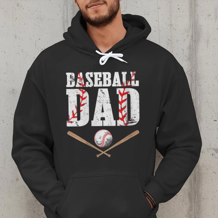 Baseball Dad Happy Fathers Day For Men Boys Kid Men Hoodie