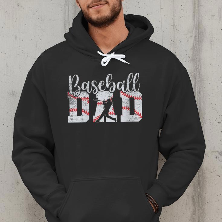 Baseball Dad Happy Fathers Day For Men Boys Baseball Lovers Men Hoodie