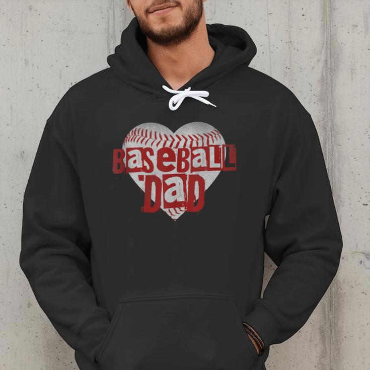 Baseball Dad Heart For Baseball Lovers Baseball Father's Day Men Hoodie