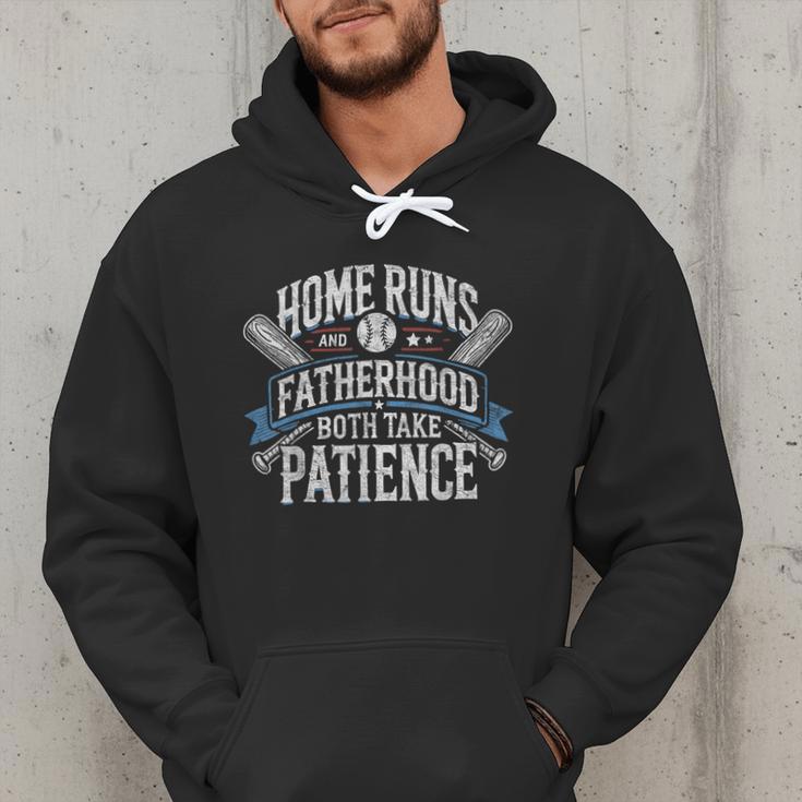 Baseball Dad Men Home Runs & Fatherhood Both Take Patience Men Hoodie