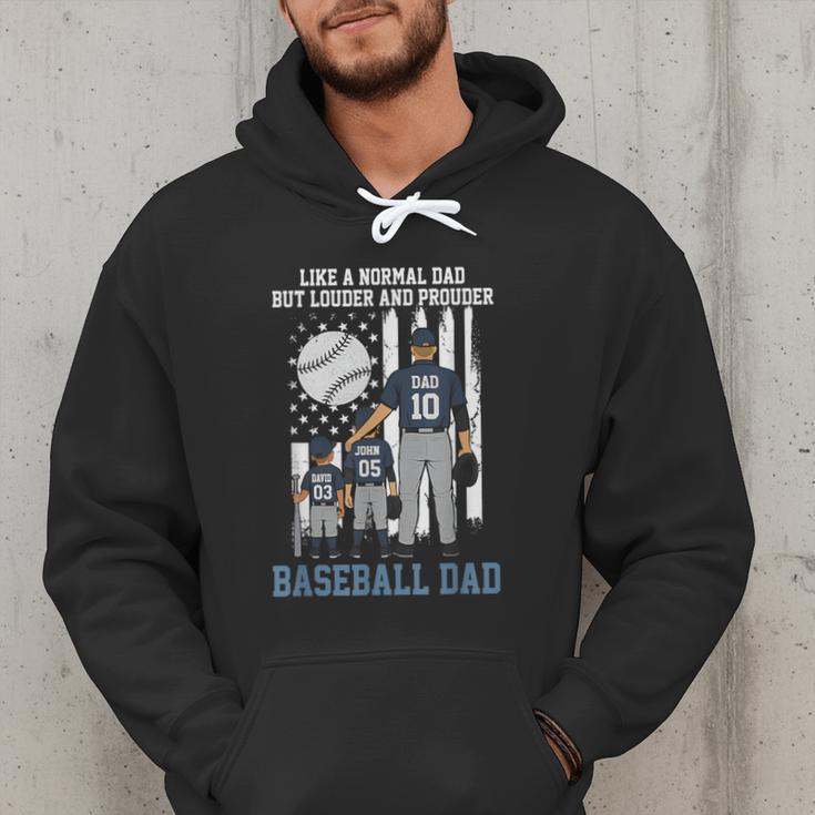 Baseball Dad Like A Normal Dad But Louder And Prouder Men Hoodie