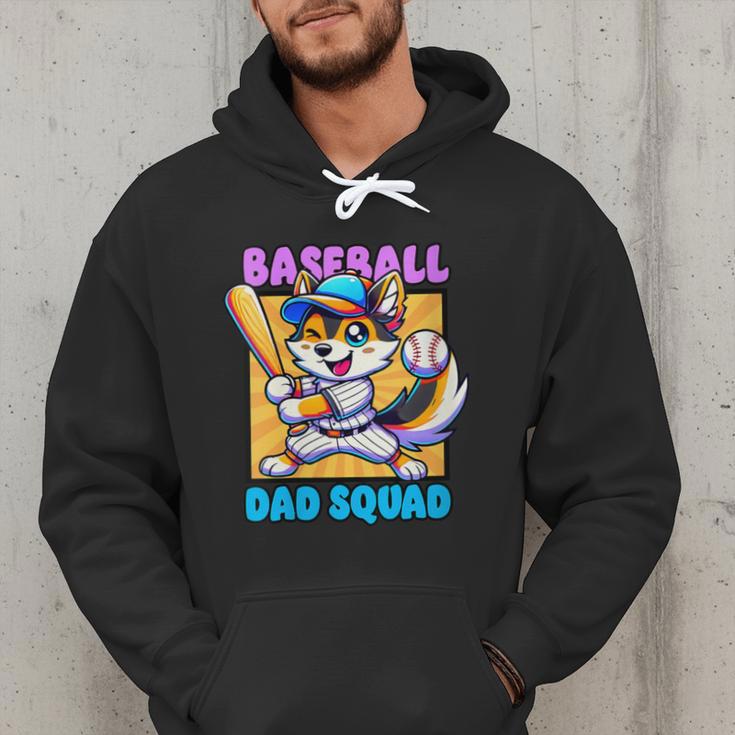Baseball Dad Squad Fox On The Bat Men Hoodie