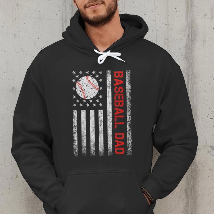 Baseball Dad USA American Flag Men Daddy Fathers Day Men Hoodie Baseball Dad USA American Flag Men Daddy Fathers Day Men Hoodie