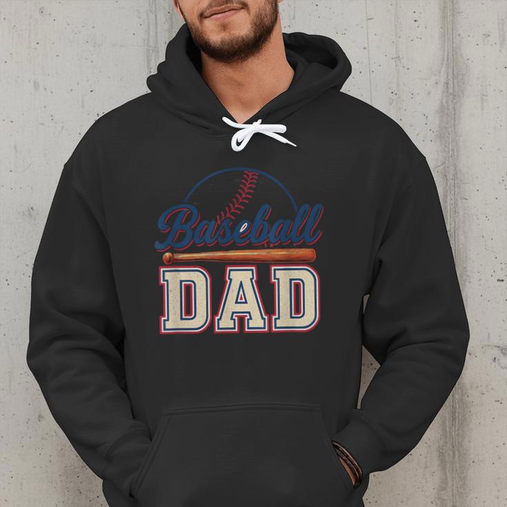 Baseball Dad Vintage Sports For Proud Fathers Men Hoodie