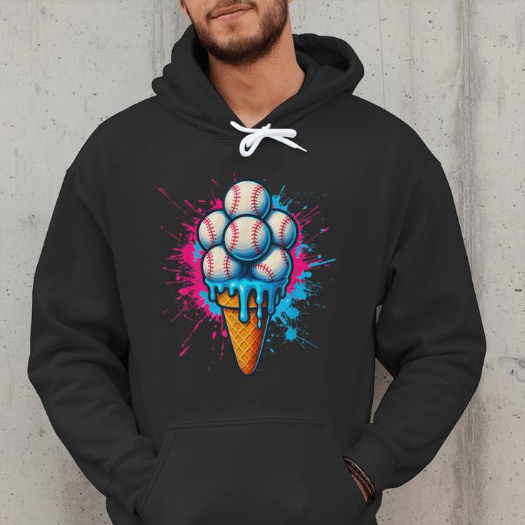 Baseball Ice Cream Drip Baseball Dad Sports Fan Youth Boys Men Hoodie Baseball Ice Cream Drip Baseball Dad Sports Fan Youth Boys Men Hoodie