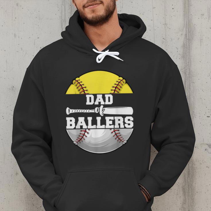 Dad Of Ballers Softball Baseball Dad Men Hoodie