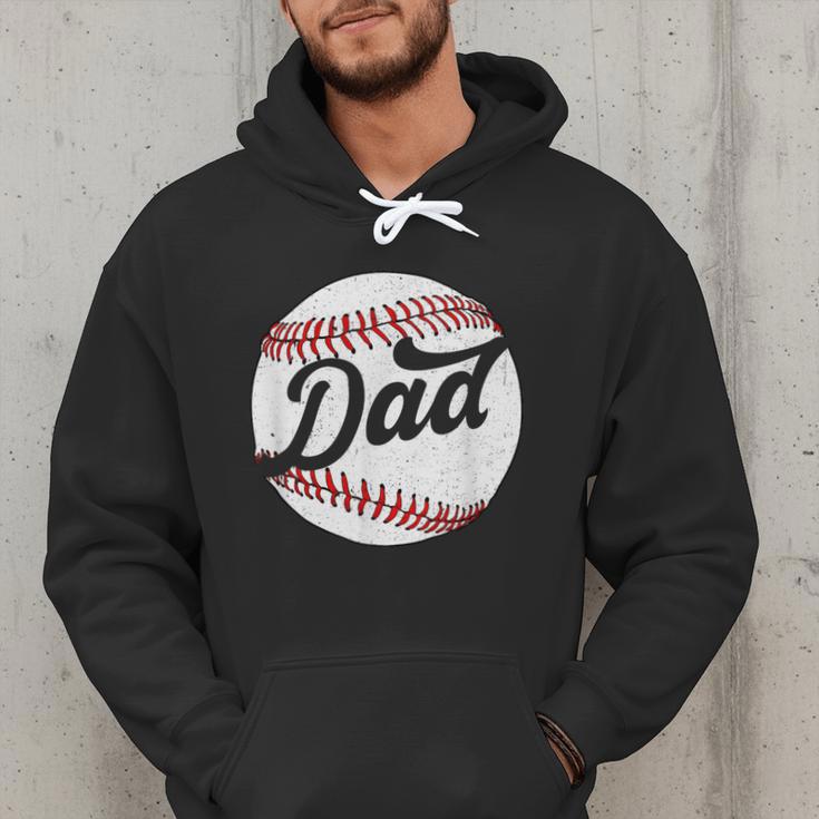 Dad Baseball Ball Vintage Groovy Baseball Daddy Fathers Day Men Hoodie Dad Baseball Ball Vintage Groovy Baseball Daddy Fathers Day Men Hoodie
