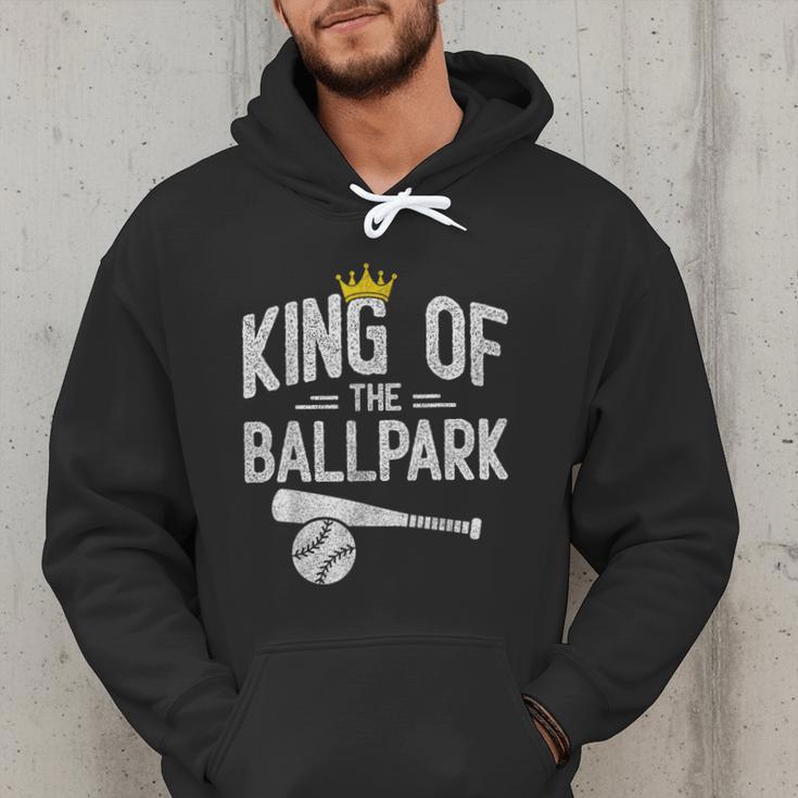 Dad Baseball For Men Baseball Dad King Of Ballpark Men Hoodie