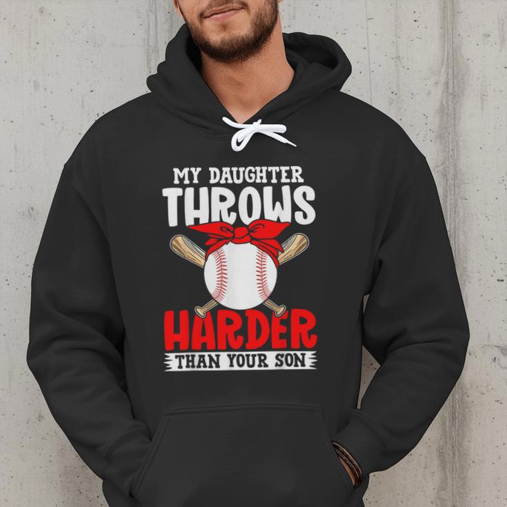 My Daughter Throws Harder Than Your Son Baseball Dads Men Hoodie