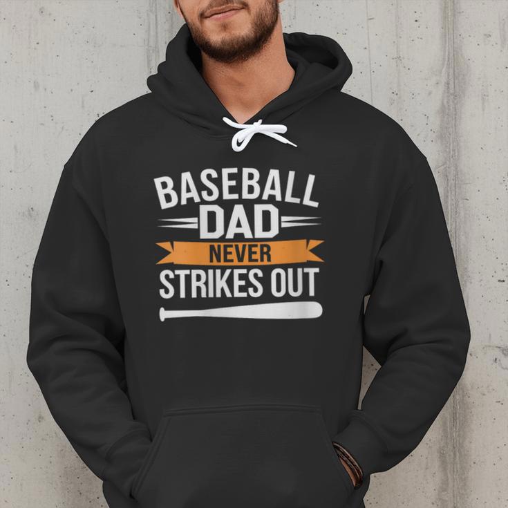 Father Fathers Day Baseball Lovers Baseball Dad Homerun Men Hoodie