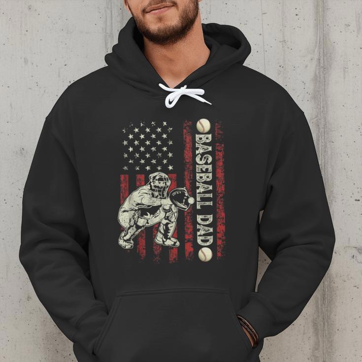 Fathers Day Baseball Dad Flag Dad Men Baseball Catcher Men Hoodie Fathers Day Baseball Dad Flag Dad Men Baseball Catcher Men Hoodie