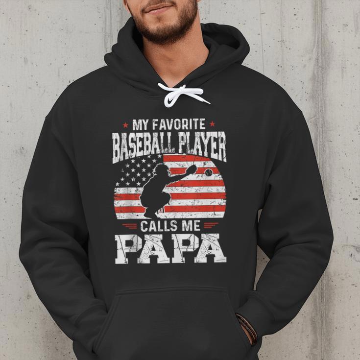My Favorite Baseball Player Calls Me Papa Baseball Dad Men Hoodie My Favorite Baseball Player Calls Me Papa Baseball Dad Men Hoodie