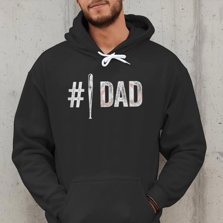 Number One Baseball Dad For Father's Day Daddy Coach Men Hoodie Number One Baseball Dad For Father's Day Daddy Coach Men Hoodie