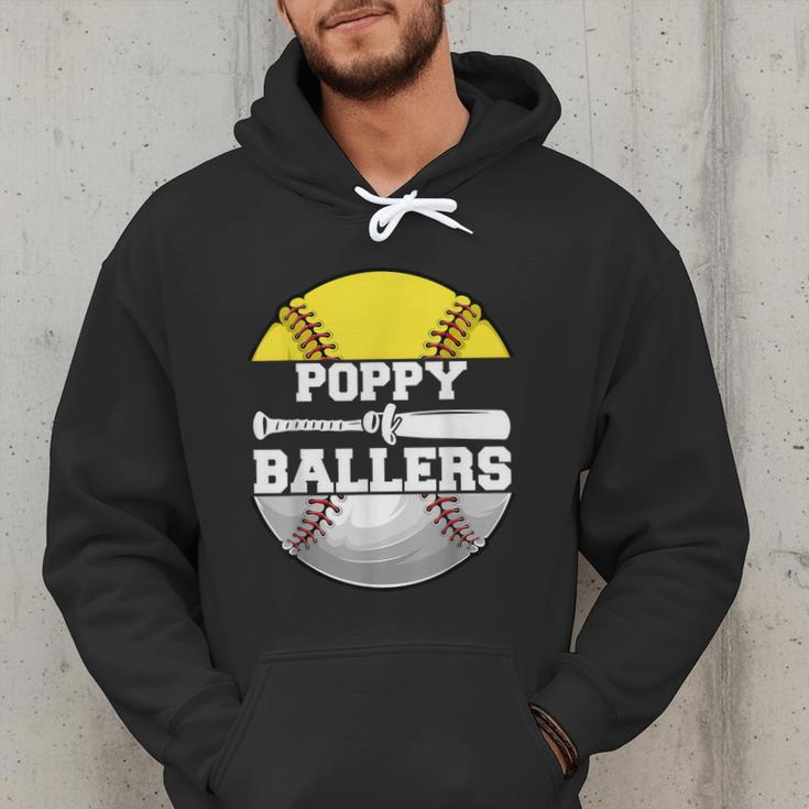 Poppy Of Ballers Softball Baseball Dad Men Hoodie Poppy Of Ballers Softball Baseball Dad Men Hoodie