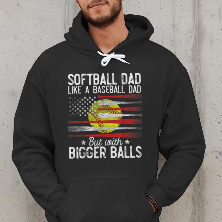 Softball Dad Just Like A Baseball Dad But With Bigger Balls Men Hoodie Softball Dad Just Like A Baseball Dad But With Bigger Balls Men Hoodie